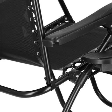 Sezlong pliabil SERSIMO GC3, Relax Zero Gravity cu parasolar, 175cm, negru [8]