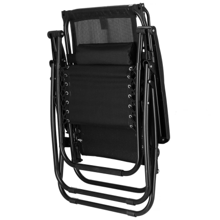 Sezlong pliabil SERSIMO GC3, Relax Zero Gravity cu parasolar, 175cm, negru [9]