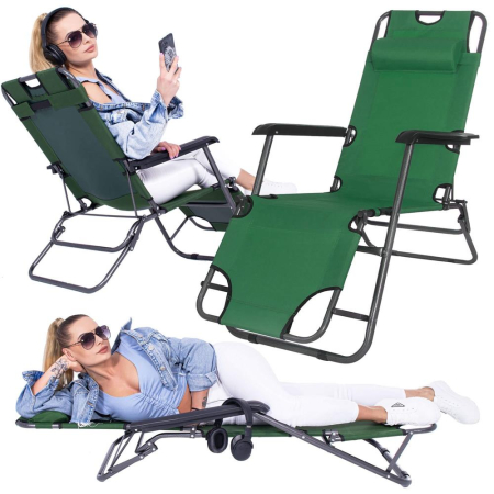 Sezlong pliabil SERSIMO GC5, Relax Zero Gravity, 80x60x153cm, Verde [4]