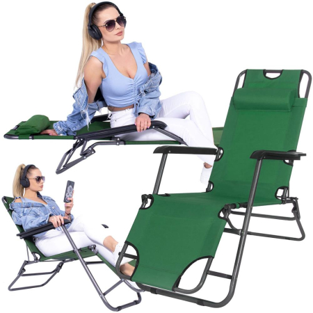 Sezlong pliabil SERSIMO GC5, Relax Zero Gravity, 80x60x153cm, Verde [29]