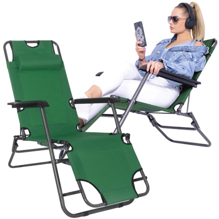 Sezlong pliabil SERSIMO GC5, Relax Zero Gravity, 80x60x153cm, Verde [23]
