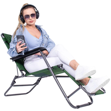 Sezlong pliabil SERSIMO GC5, Relax Zero Gravity, 80x60x153cm, Verde [16]