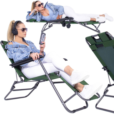 Sezlong pliabil SERSIMO GC5, Relax Zero Gravity, 80x60x153cm, Verde [27]