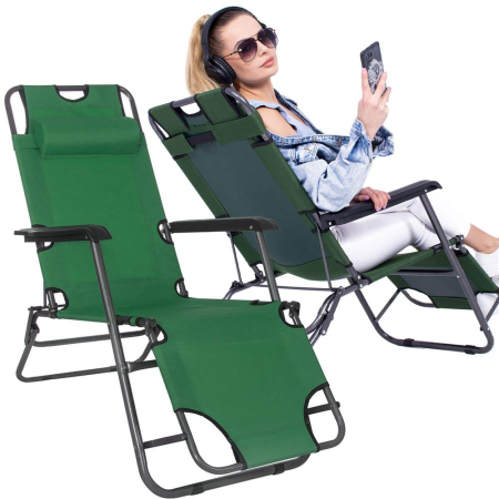 Sezlong pliabil SERSIMO GC5, Relax Zero Gravity, 80x60x153cm, Verde [28]