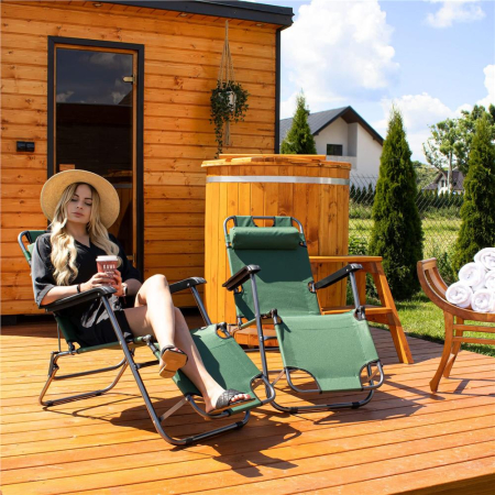 Sezlong pliabil SERSIMO GC5, Relax Zero Gravity, 80x60x153cm, Verde [1]