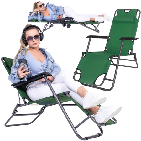 Sezlong pliabil SERSIMO GC5, Relax Zero Gravity, 80x60x153cm, Verde [24]