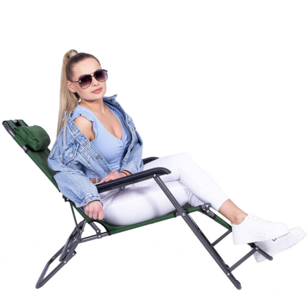 Sezlong pliabil SERSIMO GC5, Relax Zero Gravity, 80x60x153cm, Verde [14]