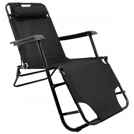Gradina & balcon - Sezlong pliabil  Relax Zero Gravity, 80x60x153cm, Negru