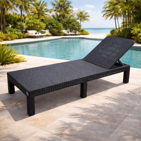 Mobilier gradina si terasa - Sezlong pliabil tip valiza, 3 pozitii reglare, structura usoara pentru transport, 186x60x30 cm, gri