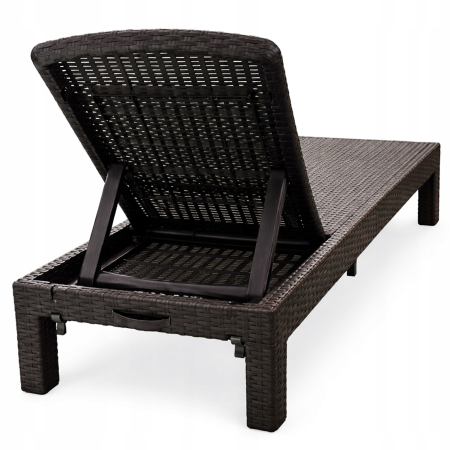 Sezlong pliabil tip valiza, 3 pozitii reglare, structura usoara pentru transport, 186x60x30 cm, maro [4]