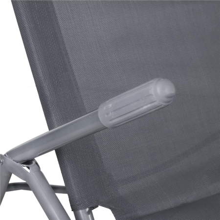 Sezlong pliabil Zero Gravity cu sezut din textilene, capacitate 120 kg, 60x185x96 cm, gri [3]