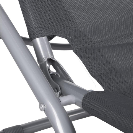 Sezlong pliabil Zero Gravity cu sezut din textilene, capacitate 120 kg, 60x185x96 cm, gri [5]