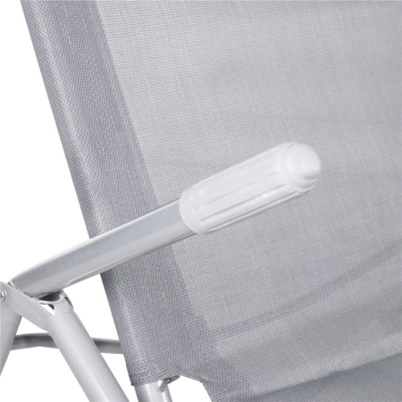 Sezlong pliabil Zero Gravity cu sezut din textilene, capacitate 120 kg, 60x185x96 cm, gri deschis [3]