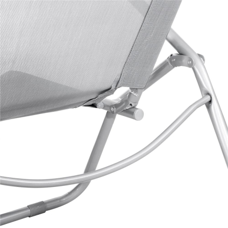 Sezlong pliabil Zero Gravity cu sezut din textilene, capacitate 120 kg, 60x185x96 cm, gri deschis [10]