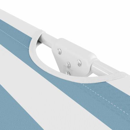 Sezlong pliant, 186 x 56 cm, pentru plaja sau gradina, alb albastru, capacitate 110kg [7]