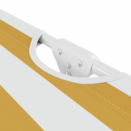 Sezlong pliant, 186 x 56 cm, pentru plaja sau gradina, alb galben, capacitate 110kg [6]