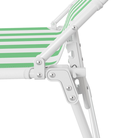 Sezlong pliant Sersimo, 186 x 56 cm, pentru plaja sau gradina, alb verde, capacitate 110kg [2]