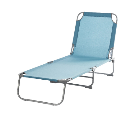 Sezlong pliant  186 x 56 cm, pentru plaja sau gradina, albastru, capacitate 110kg [5]