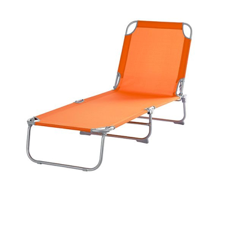 Sezlong pliant  186 x 56 cm, pentru plaja sau gradina, portocaliu, capacitate 110kg [5]