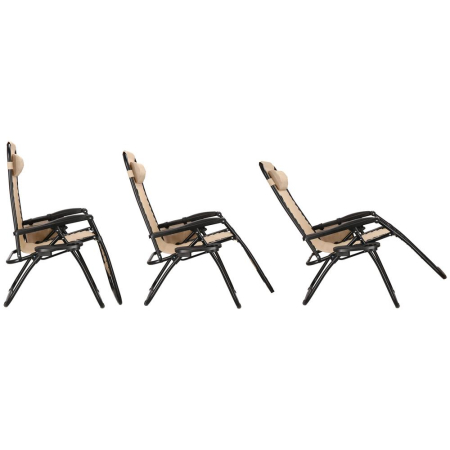 Sezlong scaun pliant plaja sau gradina, Siesta, gravitatie zero, cu tetiera, 175x67x110 cm, bej [11]