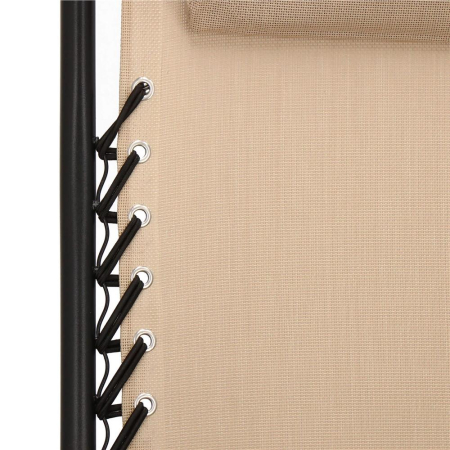 Sezlong scaun pliant plaja sau gradina, Siesta, gravitatie zero, cu tetiera, 175x67x110 cm, bej [7]