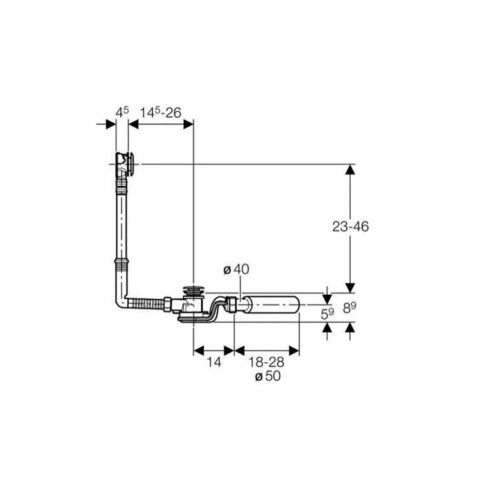 Sifon cada cu push-control Geberit 52 mm crom [2]