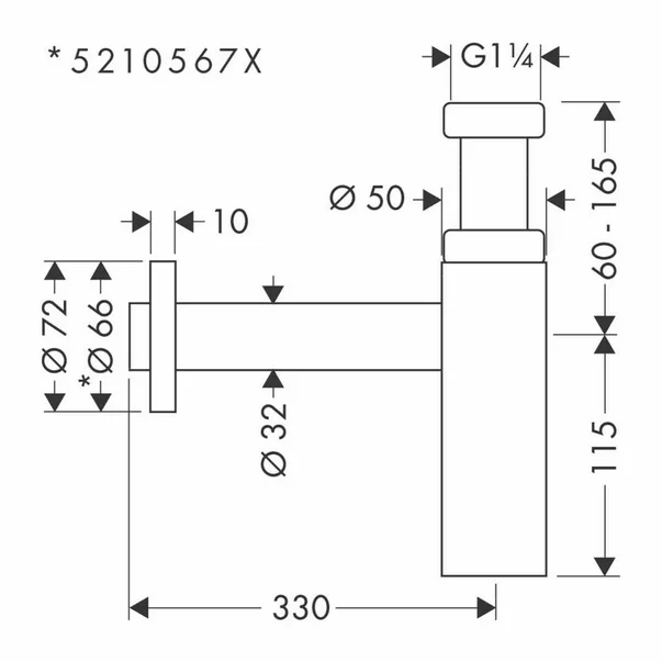 Sifon estetic pentru lavoar Hansgrohe Flowstar S negru mat [1]