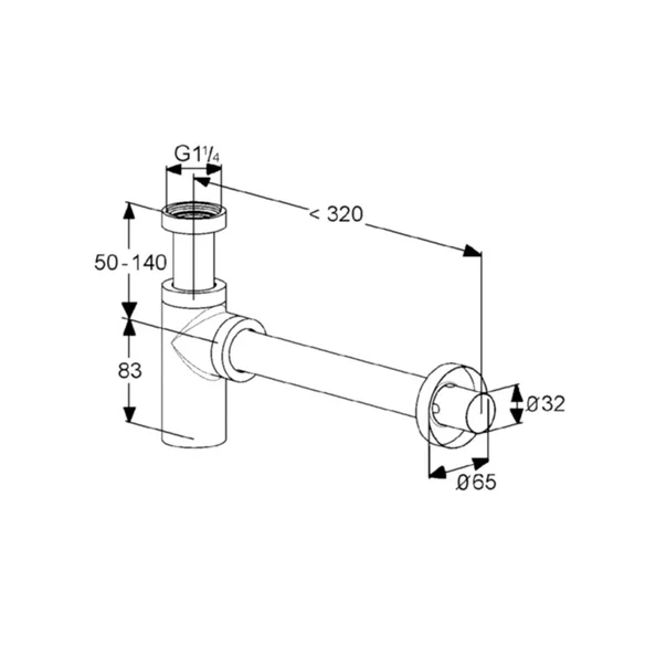 Sifon estetic pentru lavoar Kludi negru mat [1]