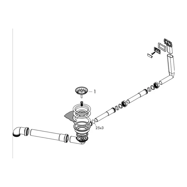 Sifon Hansgrohe D14-10 pentru chiuveta cu o cuva [1]