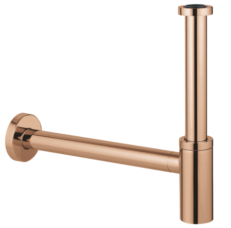 Instalatii sanitare, termice & climatizare - Sifon lavoar Grohe 28912DA0, 1 1/4'', alama, sild glisant, surub curatare, lucios, cupru