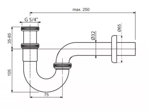 Sifon lavoar Ideal Standard A2305AA, 1 1/4'', universal, alama, slid metalic, ornament, crom [1]
