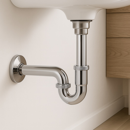 Supape, reductoare, manometre, termometre - Sifon lavoar Remer Rubinetterie Minutery 971Z114, tip S, 1” 1/4, crom lucios, anti-miros neplacut, zamac