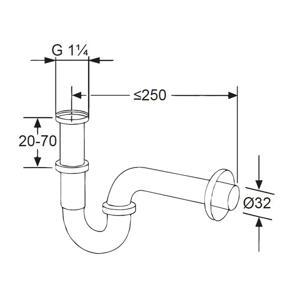 Sifon lavoar tubular Kludi crom teava reglabila [1]