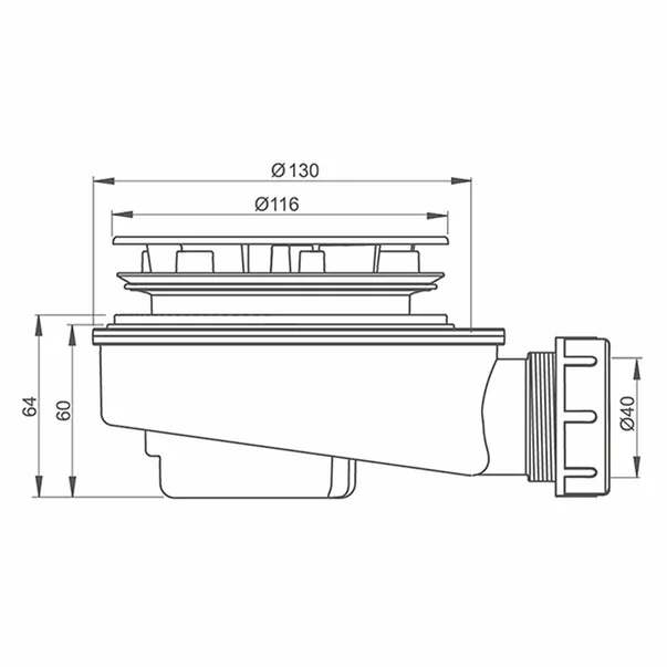 Sifon plat pentru cuva dus Roth D-90 crom [1]