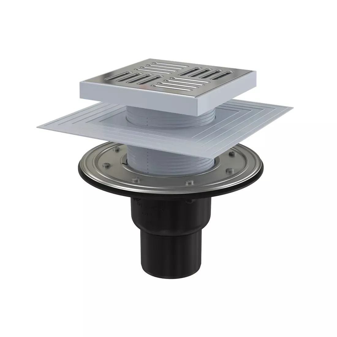 Instalatii sanitare - Sifon podea AlcaDrain Simple, incastrat, 105 mm, evacuare verticala, crom, APV4444