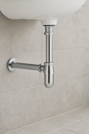 Sifon rigid pentru lavoar Remer Rubinetterie 970Z114, diametru 32 mm, lungime 250 mm, alama cromata, finisaj lucios [2]