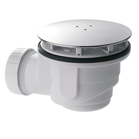 Sifon scurgere dus Remer Rubinetterie Minutery 914120, cu capac cromat Ø120 mm, evacuare Ø40 mm, pentru cadita dus Ø90 mm, ABS [0]