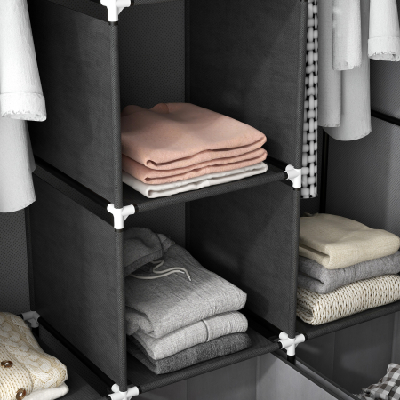  sifonier Pliabil Textil - Cu Rafturi & Sertare, Ideal pentru Spatii Mici [7]