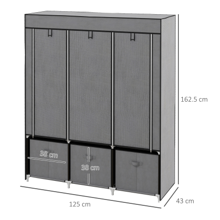  sifonier Pliabil Textil - Cu Rafturi & Sertare, Ideal pentru Spatii Mici [2]