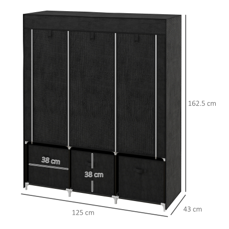  sifonier Pliabil Textil - Cu Rafturi & Sertare, Ideal pentru Spatii Mici [2]