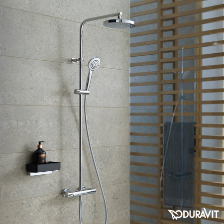 Sistem de dus Duravit B14280008010, dus B.1, tip incastrare aparent, pentru dus, pentru un dus confortabil zilnic, crom [6]