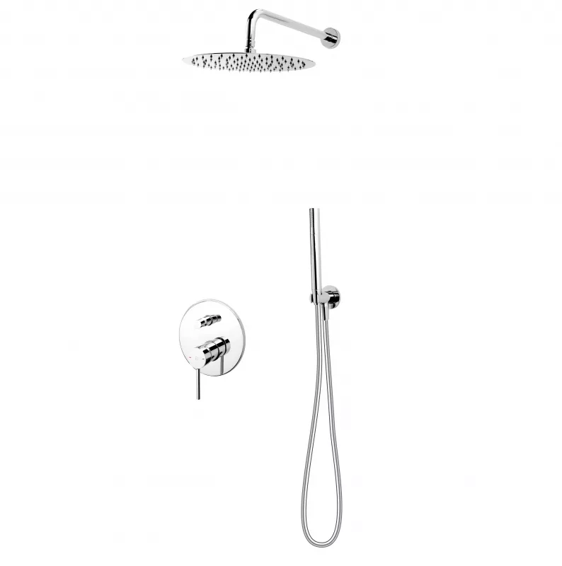 Sistem de dus Fdesign Flusso FD1-FLS-7PSET1-11, 1/2'', incastrat, 300 mm, 1 pulverizare, diverter, monocomanda, crom [0]