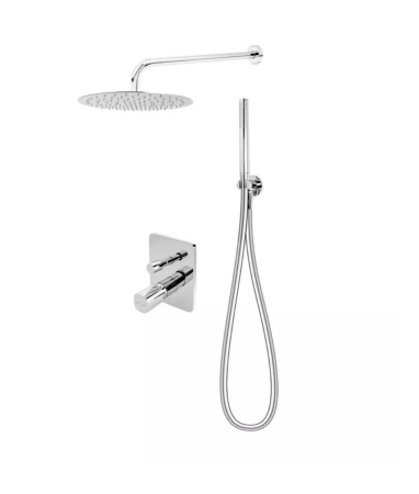 Sistem de dus FDesign Meandro FD1-MDR-7PSET2-11, 1/2'', incastrat, 300 mm, 1 pulverizare, anti-calcar, crom [0]