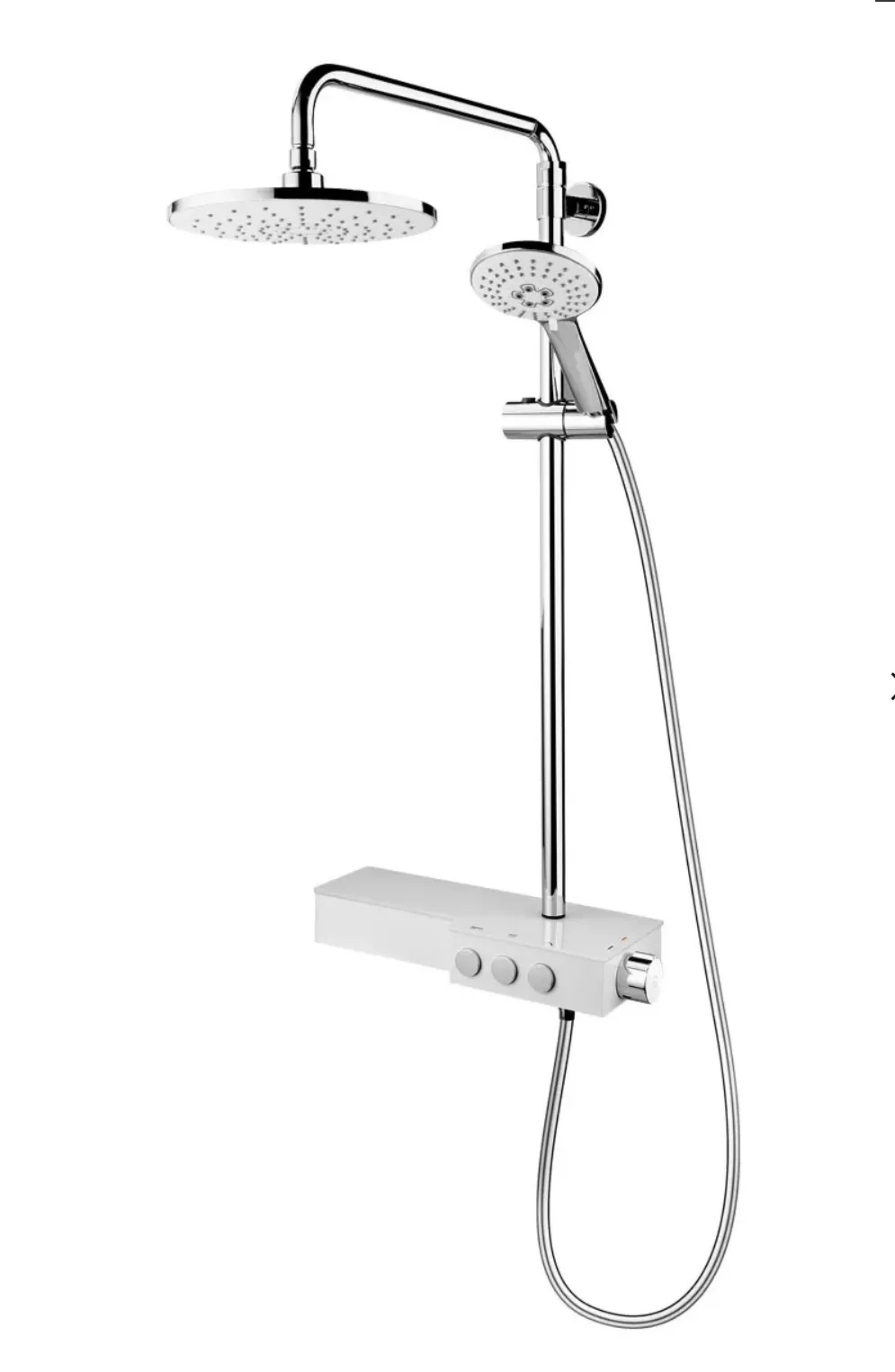Seturi de dus - Sistem de dus FDesign Tempra FD5-TMP-7U-13, 1/2'', aparent, 230 mm, 1 pulverizare, anti-calcar, crom
