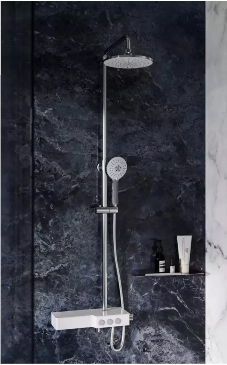 Sistem de dus FDesign Tempra FD5-TMP-7U-13, 1/2'', aparent, 230 mm, 1 pulverizare, anti-calcar, crom [1]