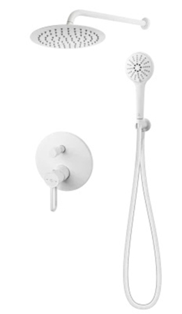 Baie - Sistem de dus Fdesign Zaffiro, incastrat, 250 mm, 1 functie, mat, alb, FD1-ZFR-7PSET1-33