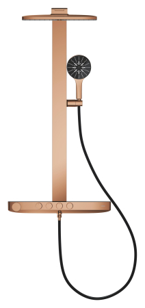 Sistem de dus Grohe 100961DA00 SPA Aqua Pure, termostat, palarie dus 400 mm, debit 8.7 l/min, cupru lucios [1]