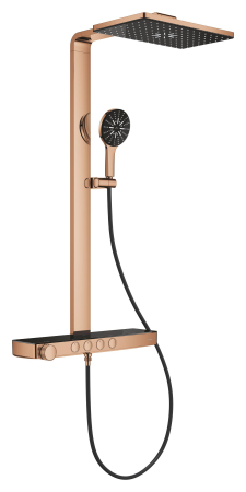 Baie - Sistem de dus Grohe 100962DA00 SPA Aqua Pure, termostat, palarie dus 400 mm, 3 functii para dus, cupru lucios