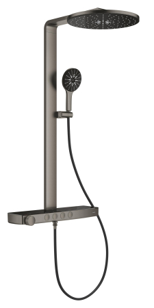 Baie - Sistem de dus Grohe 101680AL00 SPA Aqua Pure, termostat, palarie dus 360 mm, debit 15 l/min, grafit mat
