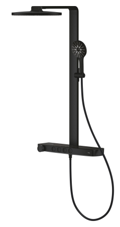 Sistem de dus Grohe 101680KF00 SPA Aqua Pure, termostat, palarie dus 360 mm, 3 functii para dus, negru mat [3]